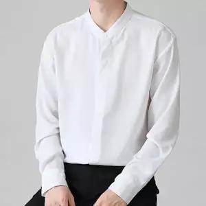 남자 차이나카라 셔츠 기본핏 모던 세미정장 데이트룩 아우터형셔츠 (WEDFA94)