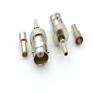 황동 BNC 암 잭 크림프 RG174 RG316 LMR100 케이블 스트레이트, 20 개