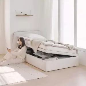 아씨방가구 플랜유 슬림 원룸 패브릭 리프트업 수납 침대 SS