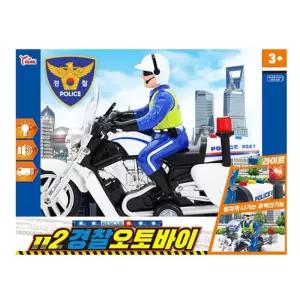 112 경찰오토바이 사이렌 라이트 후렉션기능 완구 1P