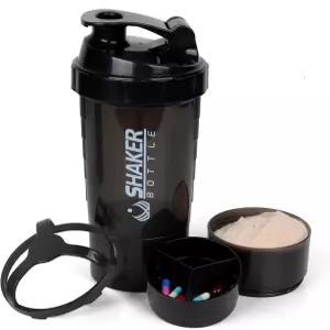 XTK 쉐이커 병 16OZ 단백질 믹스 볼 스포츠 물병 누수 방지 GYM 컵 파우더 보관 및 알약 정리함과 함께