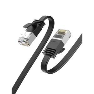 CABLECREATION 플랫 CAT8 이더넷 케이블 5FT 40GBPS 2000MHZ 고속 슬림 인터넷 LAN 코드 기가비트 RJ45 라우터 케이블 컴퓨터 노트북 PS5 PS4 스위치 박스 PC TV 박스 150M 블랙 지원