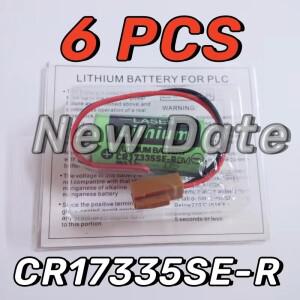 6PCS 기존 SANYO CR17335SE 3V CR2/3A 1800mAh 리튬 배터리 녹색 케이스 (갈색 커넥터 포함)