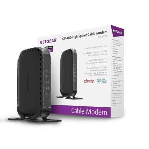 NETGEAR 케이블 모뎀 CM400 COMCAST SPECTRUM COX를 통해 공급업체 XFINITY와 호환 가능 최대 100MBPS 요금제 DOCSIS3 블랙 CM400 100NAS