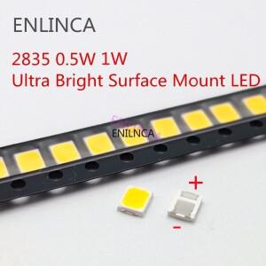50-100PCs SMD LED 2835 흰색 칩 0.5 W 1W 3V 6V 9V 18V 50-55LM 아주 밝은 표면 마운트 발광 다이오드 램