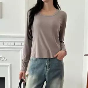 가렌 라인절개 스퀘어넥 긴팔티 SD-240924