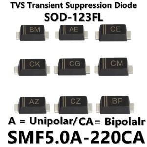 단극 및 양극 TVS 과도 억제 다이오드 SOD-123FL SMF24A BZ 24V SMD 20 개
