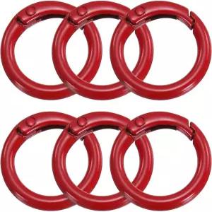 하핑턴 6pcs 메탈 스프링 O 링 0.7 트리거 키링 버클 원형 스냅 클립 DIY 열쇠고리 가방 지갑 핸드백