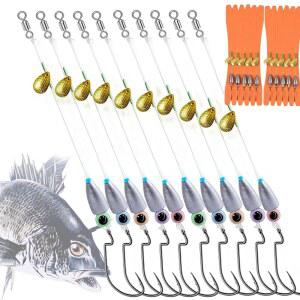 다미델 10개 낚시 무게 텍사스 리그 준비 키트, 웜, 싱커(10g / 7g 5g), 웜 훅, 카본 라인, 스피너 블레이드 비즈 미끼, 베이스 소금물 담수