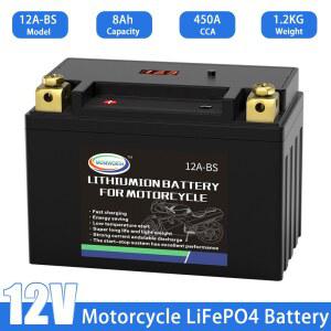 오토바이 배터리 ATV UTV 라이딩 잔디 예초기 내장 BMS 파워스포츠 12A BS LiFePO4 12V 8Ah 450CCA