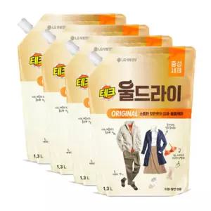 테크 울드라이 중성세제 리필 1.3L, 4개