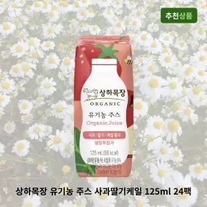 상하목장 유기농 주스 사과딸기케일 125ml 24팩 유기농 과일주스