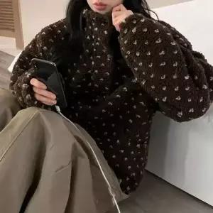 여성용 추동 봄 캐주얼 빈티지 램스울 코트 트렌드 모피코트 상의 admr3