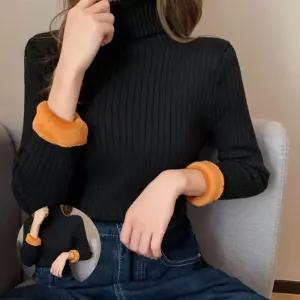 목폴라 기모 골지 여자목티 폴라티셔츠 목티셔츠