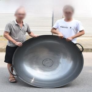 두꺼운 전통 무코팅 대형 스틸제 웍 (가정 및 상업용 가스레인지 연회용 중식 셰프용 스틸팬)