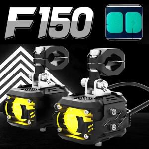 F150S 숨겨진 바이크 오토바이 스포트라이트 Led 운전 조명 브래킷이있는 소형 고전력 60W Superbright 램
