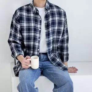 [NS홈쇼핑]남성 모노 체크 오버핏 셔츠 ON-SHA-QWFG3KXN[35961401]