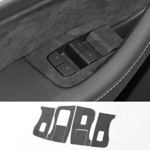 Tesla Model 3 Y - 용 윈도우 스위치 리프터 패널 트림 프레임 스티커 튜닝 Alcantara 자동차 인테리어 액