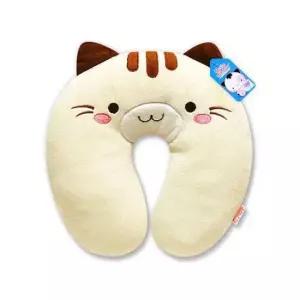 캐릭터그림 고양이 목쿠션 핑크 러블리 차량용 악세사리 목베개
