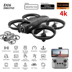 오토바이무선충전거치대 D16 미니 4K HD 카메라 WiFi RC 드론 180 포함 전기 조정 가능한 흐름 Pcket 장애물 회피 Rc 쿼드콥터