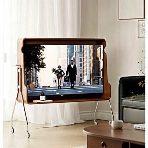 tv 거치대 원목 모니터 PC 카트 단층 티비거치대 가정용 TV스탠드 이젤스탠드 캠핑용