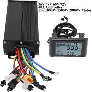 36V 48V 52V 60V 40A 1000W 전기자전거 브러시리스 전동 15 MOSFET 사인파 컨트롤러 SW900 LCD 키트 전기
