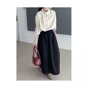 치마 롱 전 시즌에는 허리밴딩 좋은 여성치마 매장에 코디하기 미니멀한 이번 OOTD1