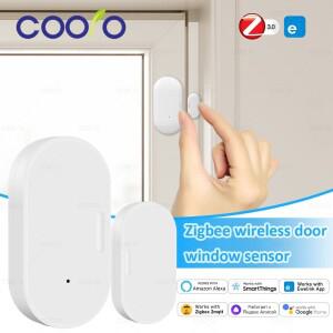 Ewelink Zigbee 도어 센서 무선 마그네틱 창 열기 닫기 경보 감지기는 Zigbee2MQTT와 함께 작동 Alexa Goog