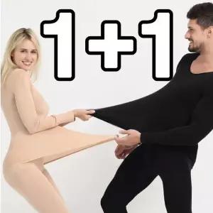 1+1 겨울 남자 여자 내복 내의 경량 상의 하의 세트 여자 세트 상의 (WB3973C)