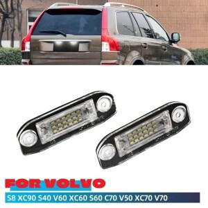 볼보 호환 S80 XC90 S40 V60 S60 C70 V50 V70용 흰색 번호판등 오류 없음