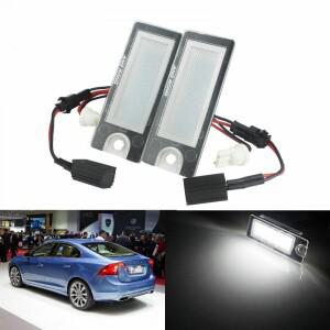 볼보 호환 캔버스 LED 번호판 조명 S60 S80 V70 XC70 화이트 6000K 2개