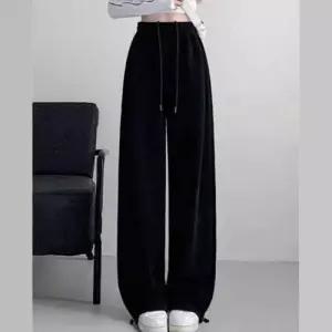 여성 캐주얼 스트링 밴딩 팬츠 기모 1P 와이드핏 트레이닝 바지 WFNK9CJ