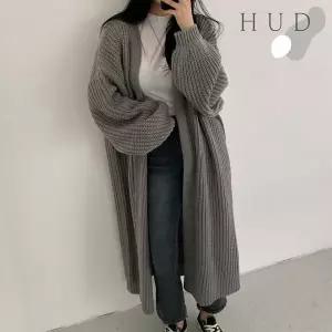 [하프클럽/휴드]오벨리 데일리 루즈핏 롱 니트 가디건