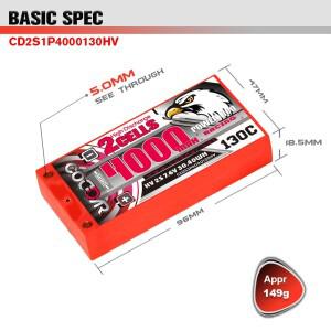 CODDAR Lipo 2S 쇼티 배터리 HV 7.6V 4000mAh 130C 투어링용 1/12 RC 자동차 레이싱