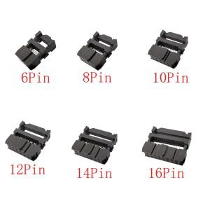 100Pcs FC 6/8/10/12/14/16/18/20/30/40/50 핀 2.54mm 피치 암 헤더 1.27MM 리본 케이블 용 IDC 소켓 커넥