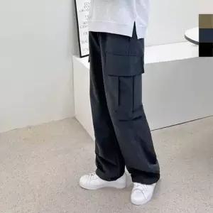 남성 립스톱 스트링 스트릿 와이드 조거 카고 팬츠 WFOEXJE