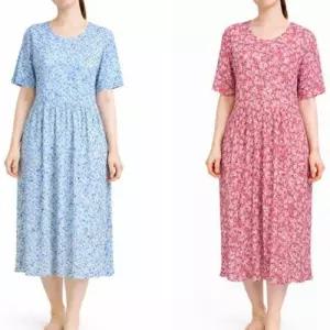 여름 까실이 꽃무늬 반팔 파자마 주름원피스 WFOF46P