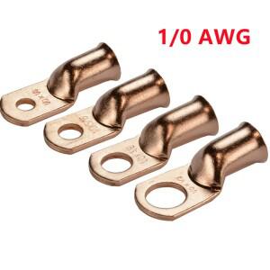 1/0 AWG 베어 구리 링 러그, 배터리 크림프 단자, 전선 케이블 커넥터, M6, M8, M10, M12 키트 모음, 10 개