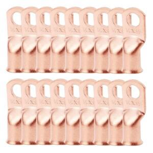 10/25Pcs 1/0 AWG 게이지 베어 구리 케이블 와이어 러그 링 압착 단자 3/8 