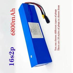 16S2P 60v 6800mAh 리튬 배터리 팩은 고용량 산악 자전거 재장착하는 전기 스쿠터에 적합합니다.