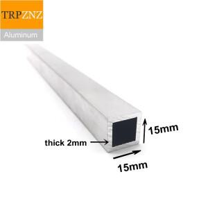 알루미늄 합금 사각 튜브 프로파일 직사각형 파이프 모델 브래킷 장식 재료 15x15mm x 1mm 2mm 두께