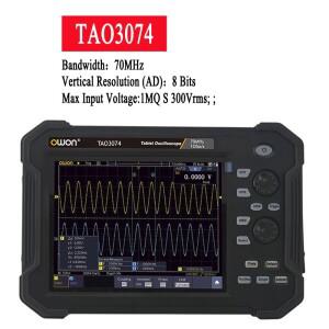 OWON TAO3074 휴대용 디지털 태블릿 오실로스코프 8인치 LCD 멀티 터치 스크린 100MHz 1GS/S 8비트 CAN 버