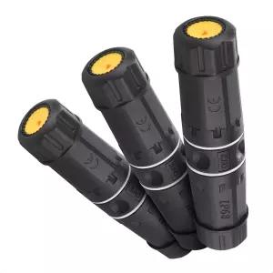케이블 매터스 3팩 10Gbps Cat6A 차폐 IP68 방수 RJ45 커플러 야외용 이더넷 커넥터 블랙 색상