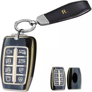 제네시스 G80 GV80 G70 2021년형 소프트 TPU 키 케이스 쉘 자동차 액세서리 교체 8 버튼 스마트 리모컨