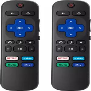 2팩 Roku TV TCL Roku/Hisense Roku/Onn 호환되는 교체 리모컨 Stick Box 및 플레이어 제외