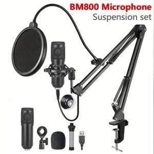 USB 캐패시터 마이크 서스펜션 세트  라이브 스트리밍  휴대폰  컴퓨터  네트워크 앵커  노래방 녹음 BM800