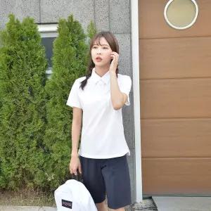 교복몰 (빅사이즈) 쿨론 화이트 여자 카라티 교복.