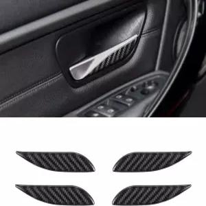 BLAKAYA BMW 3 시리즈 3GT F30 F34 2013 2014 2015 2016 2017 2019(4PCS 블랙)용 카본 파이버 도어 내부