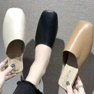 사각코 사무실용 심플한 편안한구두 발편한 뮬슬리퍼jkl720