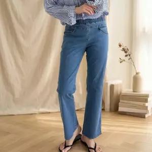 옷자락 여성 일자핏 밴딩 데님 부츠컷 여름용 스판 청바지